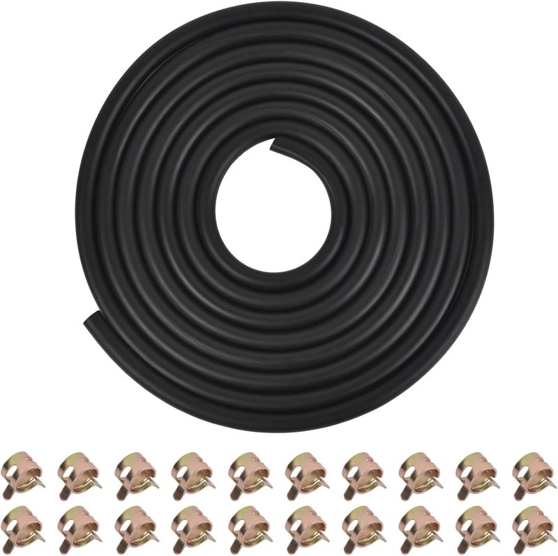 Allwin 1/4 Inch ID Fuel Line Hose - 10 Feet Fuel Line for Kawasaki Kohler Briggs & Stratton Small Gas Diesel Powersports Engines and Generators w/ 20 Hose Clamps - Image 1